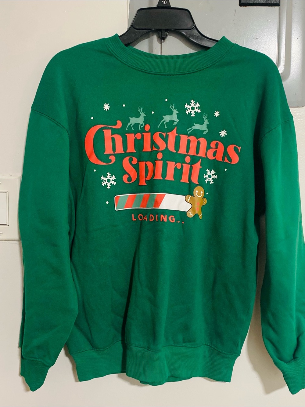 Wound Up Green Christmas Spirit Graphic Crewneck